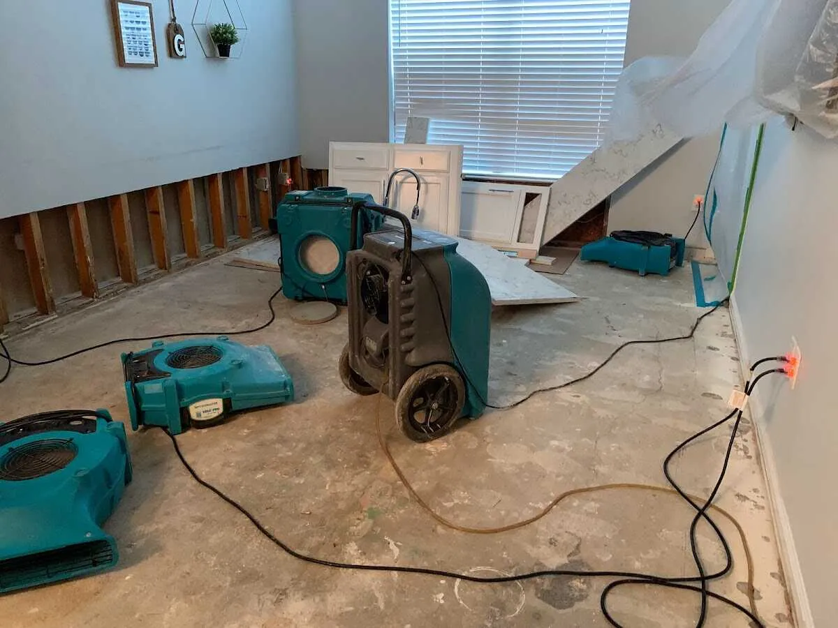 Dehumidifier in flood-cut room for Water Damage Restoration in Wickenburg
